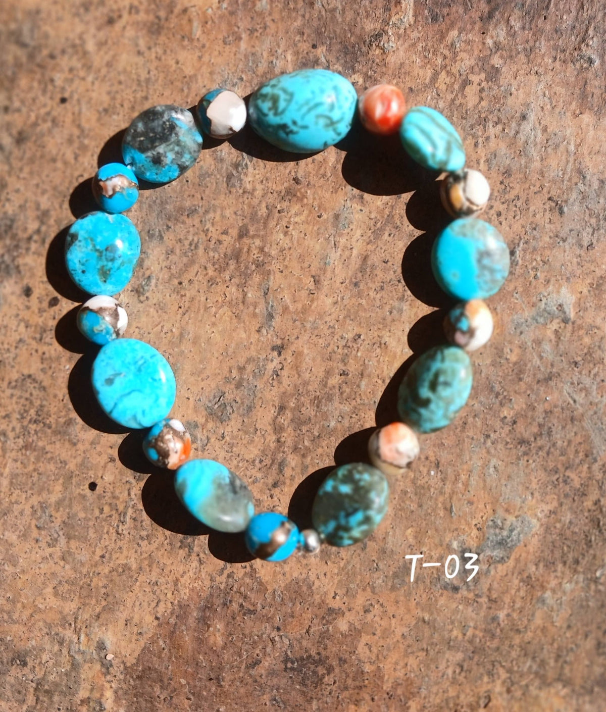 Kingman Turquoise Stretch Bracelet 🩵🧡🩵